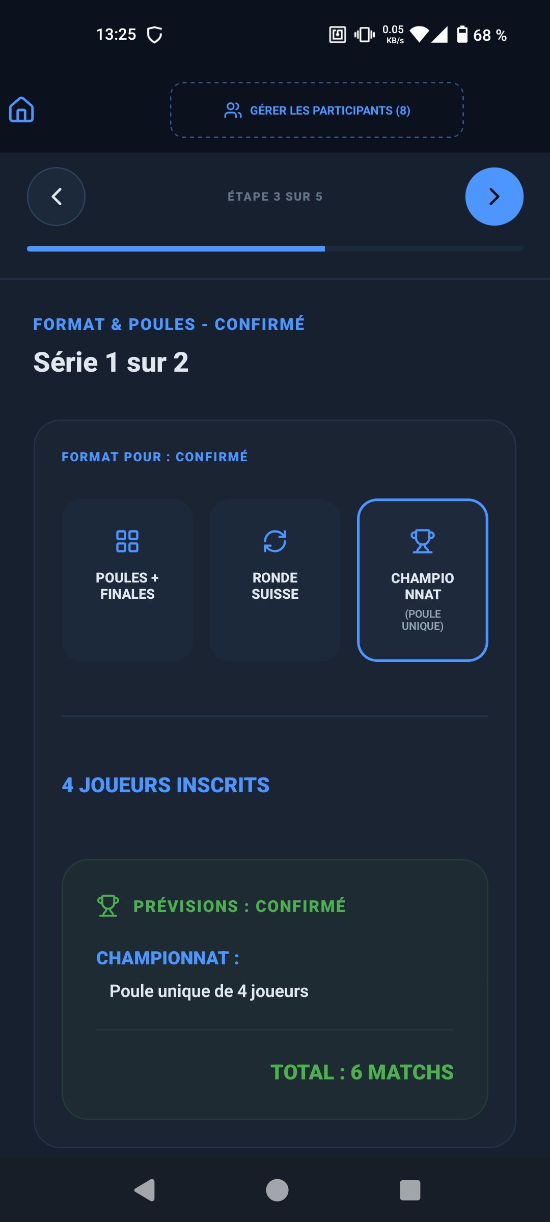 Génération automatique des poules