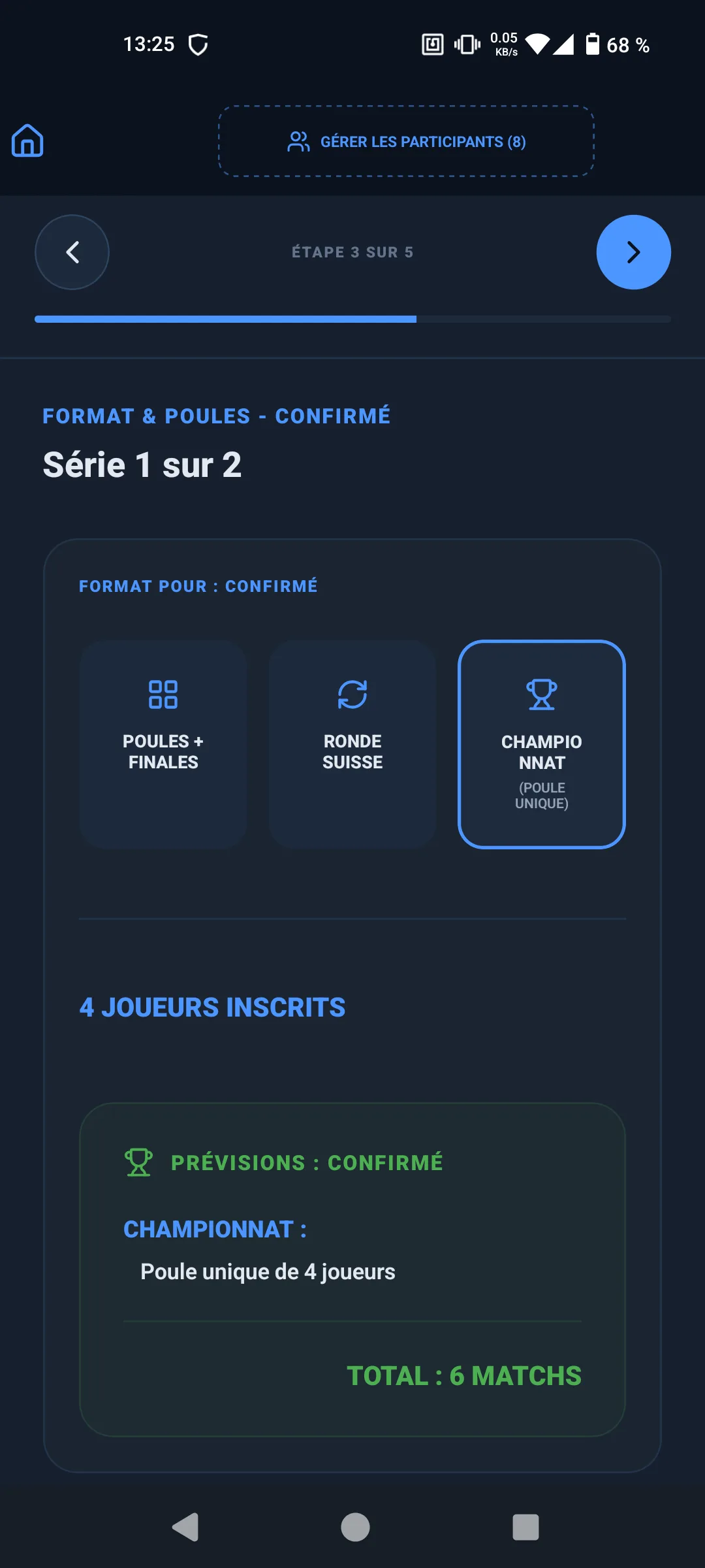 Génération automatique des poules